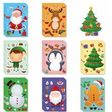 8/16 Stücke Weihnachts-Aufkleber, Cartoon-Geschenk-Aufkleber für Kinder, süße Kindergarten-DIY-personalisierte Aufkleber, Bürobedarfs-Aufkleber - Verschiedenfarbig - Übersicht 1