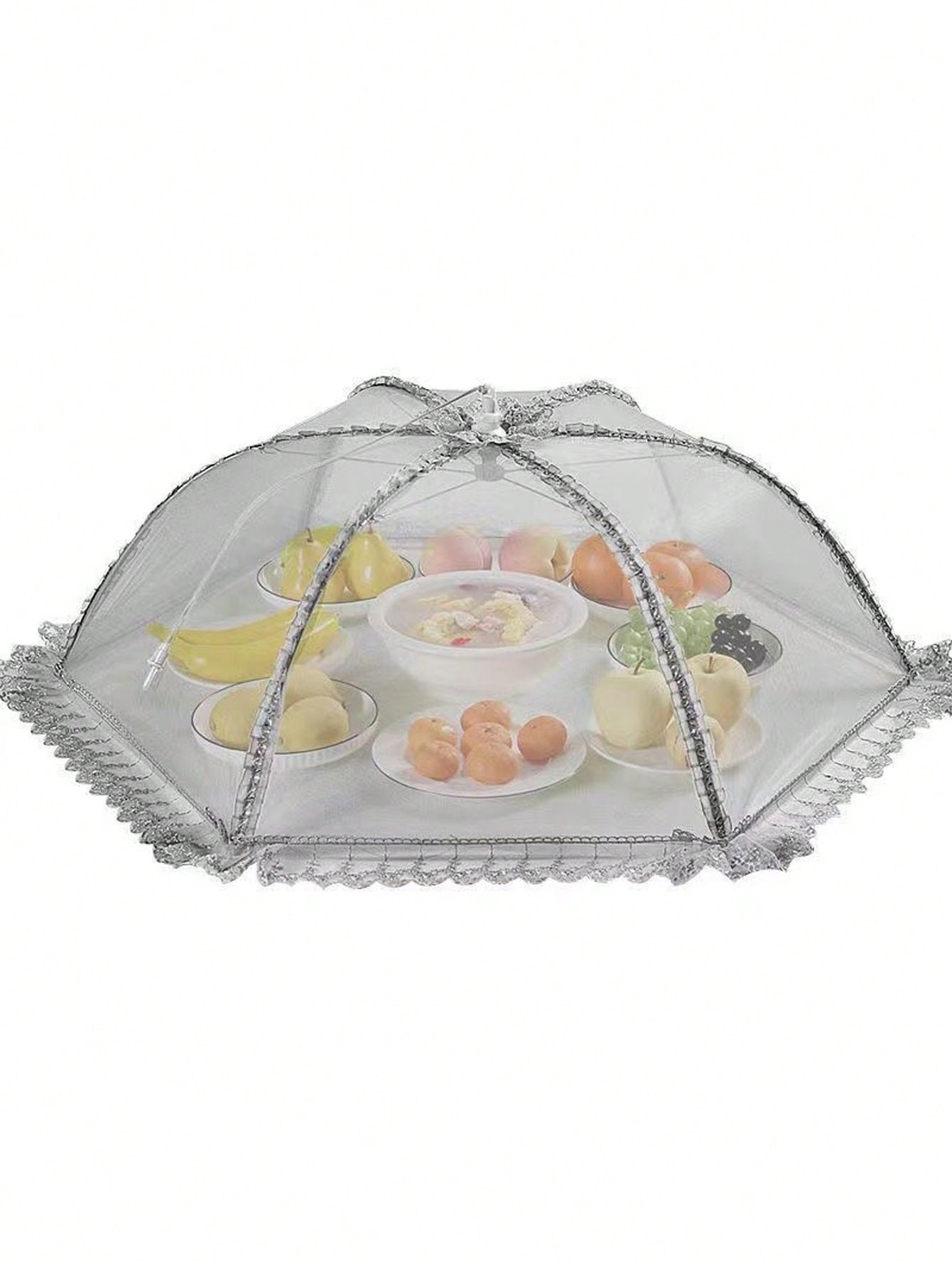 غطاء طعام قابل للطي على شكل مظلة، مقاوم للغبار، مض...