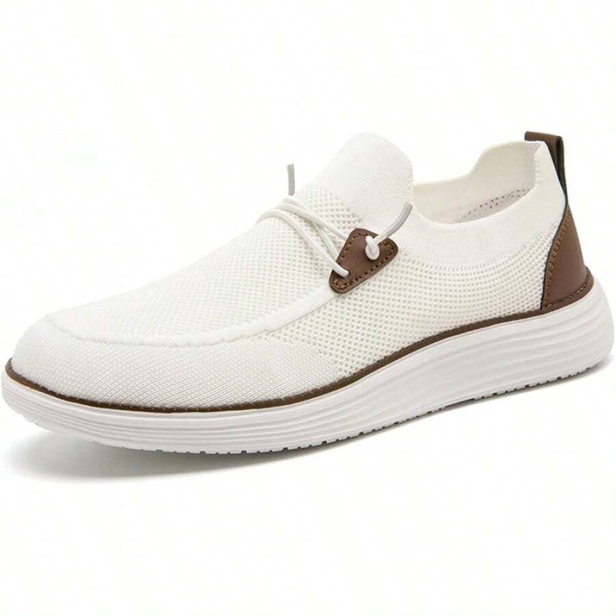 Mens Slip On Loafers Boat Shoes Non Slip Walking Shoes Running Shoes Fashion Sneakers For Men Comfort Lightweight Breathable Casual Office Shoes-20256688 - 白色 - 查看 1