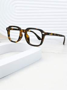 Retro Square Frame Unisex Glasses, Suitable For Office, Computer, Mobile Phone Use