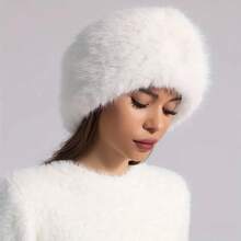1pc Fashionable Fluffy Warm Headband Hat Fall