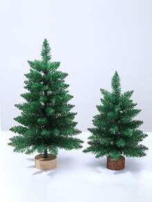 1pc Artificial Mini Christmas Tree Decoration Realistic And DIY Fake Tree Plant Ornament Suitable For Christmas Party,New Year,Holiday Home & Office,Family Gatherings Decor Supplies Home Decor Christmas Decorations Room Decor - Multicolor - View 1