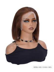 Eulisi 13x4蕾丝前假发，180%密度，无胶高密度透明蕾丝前假发，真人发丝预先拔毛，带婴儿绒毛，自然发际线（8-14英寸），蜜金色 P427#，姜橙色 350#，棕色 4#，酒红色 99J#，1B#，自然黑色 - 自然色&黑色系 - 查看 20