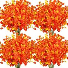 20 paquetes de flores artificiales para decoración al aire libre, plantas de plástico falsas resistentes a los rayos, arbustos de flores falsas para primavera, verano, jardín, porche, ventana, decoración del hogar, color mixto - Naranja Amarillo - Ver 13