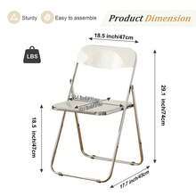 2-Piece/4-Piece/6-Piece Acrylic Folding Chair Sets, Stackable, Lightweight And Durable, Modern Armless Design, Suitable For Indoor/Outdoor Use, Perfect For Holiday Parties. - White - View 6