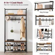 Clothing Racks - 31,5"W 1 Reihe Haken Braun - Übersicht 5