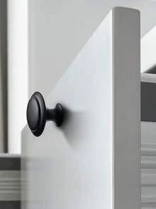 12 Peças Puxadores Redondos Pretos Foscos de 1 Polegada - Botões de Aço Inoxidável Preto Fosco, Adequados para Armários de Cozinha, Guarda-Roupas e Gavetas, Design Moderno e Elegante, Fácil de Instalar, Botões de Armário para Armários de Cozinha, Guarda-Roupas e Gavetas, Estilo Moderno, Durável - Multicolorido - Visão 3