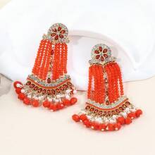 FANYINAN 1 对锌合金仿珍珠时尚优雅耳环，镶有水钻，波西米亚风格，适合日常婚礼宴会派对佩戴耳环