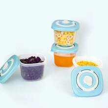 1/4pcs Baby Food Storage Containers, Portable Snack Boxes, Microwave & Refrigerator , Airtight Seal