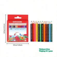 12 lápices de colores surtidos para pintar y hacer garabatos, adecuados para volver a la escuela, Navidad, uso profesional del arte, regalo para amigos con artículos de papelería a juego