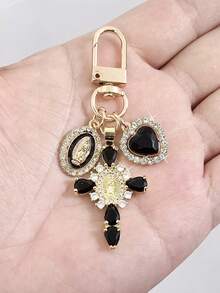 1 pieza Elegante llavero y anillo de llaves con forma de corazón de metal con circonita, regalo perfecto para amigos, maestros, novias, esposas, madres