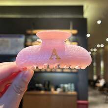 Pink Letter Acrylic Hair Clip New Letter Hair Clip Creative Acrylic Hair Claw Headwear Hair Accessories Summer, Claw Clip Fall Winter For Vacation Outfits Woman