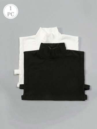 1pc Solid Color Unisex Spring/Autumn/Winter Fleece Square Versatile Detachable Thick Turtleneck Collar Lining, Warm, Soft, Elegant Neck Warmer