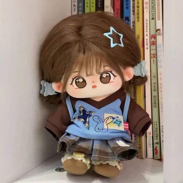 1 Stück süße Puppe Plüschpuppe, 20cm authentische weiche Stoffpuppe mit Skelettrahmen zum Posieren und Fotografieren, beste Geburtstagsgeschenkidee, Geschenk für Freunde