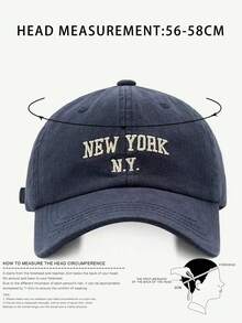 1pc Unisex Soft-Top Duck Billed Baseball Cap, Versatile All Season Casual Hat Suitable For Daily Wear - Navy Blue - View 3