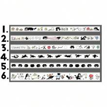 1 rolo de fita adesiva decorativa washi com estampa de gato de leite, estilo fofo desenhado à mão, adequada para scrapbooking, diário, artesanato faça você mesmo - Multicolorido - Ver 15
