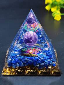 Kim tự tháp năng lượng Orgonite Reiki, quả cầu thạch anh tím tự nhiên, tinh thể chữa bệnh, dụng cụ luân xa, đồ trang trí, đá nhựa, đồ thủ công kim tự tháp trang trí nhà cửa, quà tặng, đồ trang trí để bàn bằng nhựa pha lê sáng tạo, thích hợp cho Giáng sinh, Halloween, Ngày của Cha. - Ngôi sao năm cánh màu xanh - Xem 31
