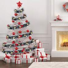 2m/6.5ft Christmas Wreath String Lights, DIY Christmas Decorative, Christmas Decorative Lights,With 20 LED Lights And 6 Bows And 6 Christmas Ball For Home, Garden,Bedroom, Party, Indoor/Outdoor Decoration Home Decor Christmas Decorations Room Decor