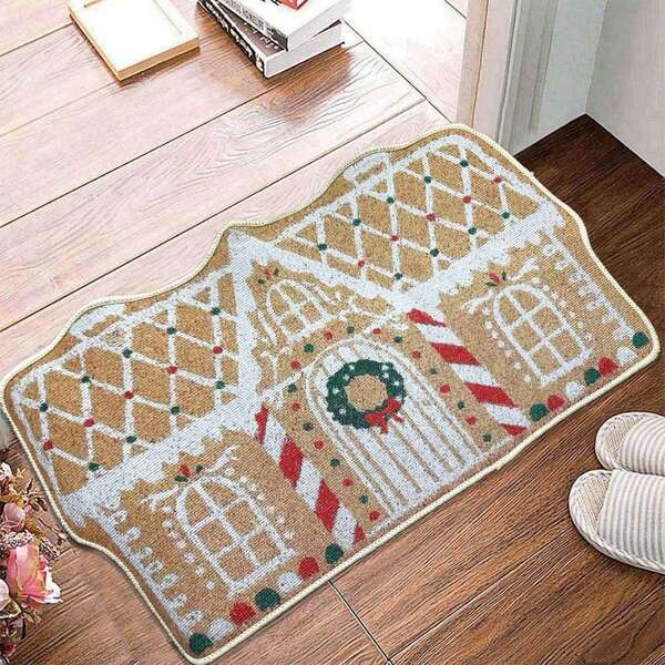 1pc Christmas Doormat, Welcome Mat, Indoor/Outdoor Rear Door Mat, Gift, Multiple Sizes Available, Suitable For Home, Living Room Decor, Bedroom, Porch, Indoor Use, Machine Washable, Applicable For Living Room, Bedroom, Wardrobe, Bedroom Entrance, Living Room, Christmas Decoration