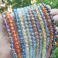 1 pieza de cuentas de vidrio redondas facetadas de 8 mm con agujero medio, de unicolor transparente y colorido con acabado electrochapado AB, para hacer pulseras, collares, cadenas de teléfono, llaveros, colgantes de coche y otros accesorios DIY - Bola de flores de 8 mm - Ver 6