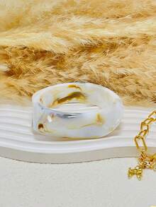 Bộ 3 vòng tay, vòng tay vàng, vòng tay bản rộng, vòng tay dày, bộ vòng tay, vòng tay bản rộng, vòng tay cho nữ, quà tặng cho cô ấy - trắng - Xem 5