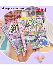 Sách dán hình cắt bế phong cách Retro 32 tờ với các họa tiết cổ điển, bao gồm cả họa tiết Booger nhỏ, dùng để trang trí sổ tay, cốc và các họa tiết nhỏ. Sách dán hình mini thích hợp làm quà tặng để chia sẻ với bạn bè. - Xem 9
