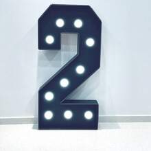 1Pc 73cm/28.74inch Cool Light Black KT Board Number Light Sign (0-9) Number Frame - Suit For Birthday/Anniversary/Wedding Photo Props & Ambience Decor--8/10pcs Light - White - View 12