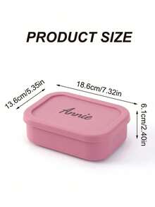1个个性化硅胶食品收纳午餐盒,可定制餐具三格餐盘,可定制姓名便携式三格便当盒,方便餐食整理,适合工作、学校和户外活动,节省空间,时尚美观,厨房用具 - 彩色 - 查看 9
