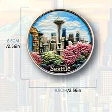 USA Landmark Resin Fridge Magnets Set For Refrigerator Decor, Travel Souvenir Collection, Unique Gift For Friends, Family, Travel Lovers | Home Office Bulletin Board Decoration - Multicolor - View 9