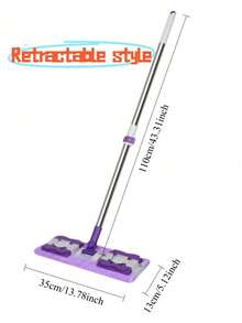 Extra Large 14" Professional Dust Mop Floor Cleaning System, Flat Mop Set With 1 Reusable Washable Pads - Microfiber Mops For Hardwood, Laminate, Tile Cleaning, Stainless Steel Handle, Suitable For Cleaning Bedroom, Kitchen, Living Room And Walls - Multicolor - View 3