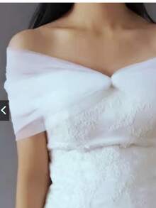 100cm Detachable Women Shawl, Suitable For Wedding Bride Dress, Boat Neck, Backstrap