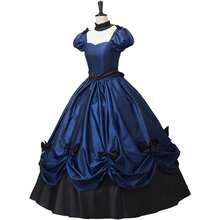 Women's Gothic Victorian Rococo Dress Civil War Southern Belle Tea Party Ball Gown Medieval Evening Dress - Màu xanh lam - Xem 3