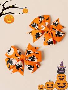 2/8 sztuk dla dziewczynek, śliczne spinki do włosów z motywem dyni, ducha, czarodzieja, potwora, nietoperza, spinki do grzywki, ozdoby do kucyka, odpowiednie na przyjęcia świąteczne, akcesoria do włosów na Halloween
