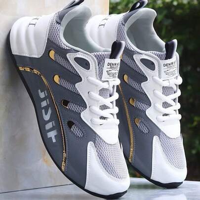 Flipark 男士透气网眼休闲运动鞋，软底，耐磨跑步鞋