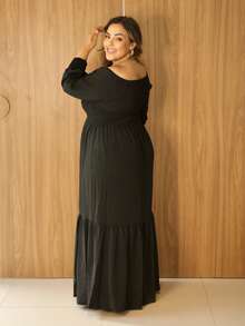 Plus Size Dresses - màu đen - Xem 3