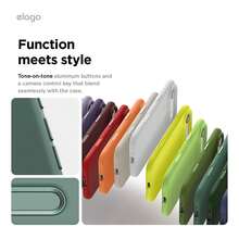 Elago Minimalist Dopamine Magnetic Liquid Silicone Case For IPhone Air, Compatible With MagSafe, Liquid Silicone Material, Protective Cover, Shockproof, Slim Phone, Fashion, Velvet - For Men, For Women, Luxury, Fashion, High Quality - 午夜綠 - 查看 4