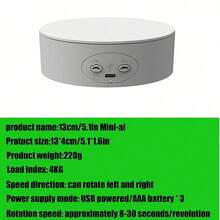 Rotating Display Stand, 360° Electric Rotating Platform,13cm Rotating Display Stand,Speed And Direction Adjustable Rotating Turntable For For Display Jewelry