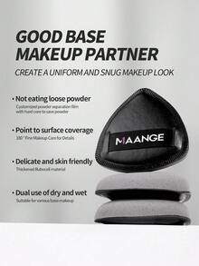 MAANGE 4个装三角化妆海绵，湿用型，柔软亲肤，便携实惠，适合旅行，可作为圣诞礼物，化妆品，化妆工具，经济实惠的必备品，礼物，送给她的礼物，圣诞礼物，赠品，旅行，便宜货，旅行必备 - 黑色 - 查看 6