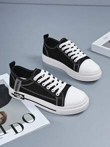 Teens/Youths Canvas Sneakers, Couples Breathable Non-Slip Low-Top Sports Skateboard Shoes, Students Casual Versatile Canvas Shoes