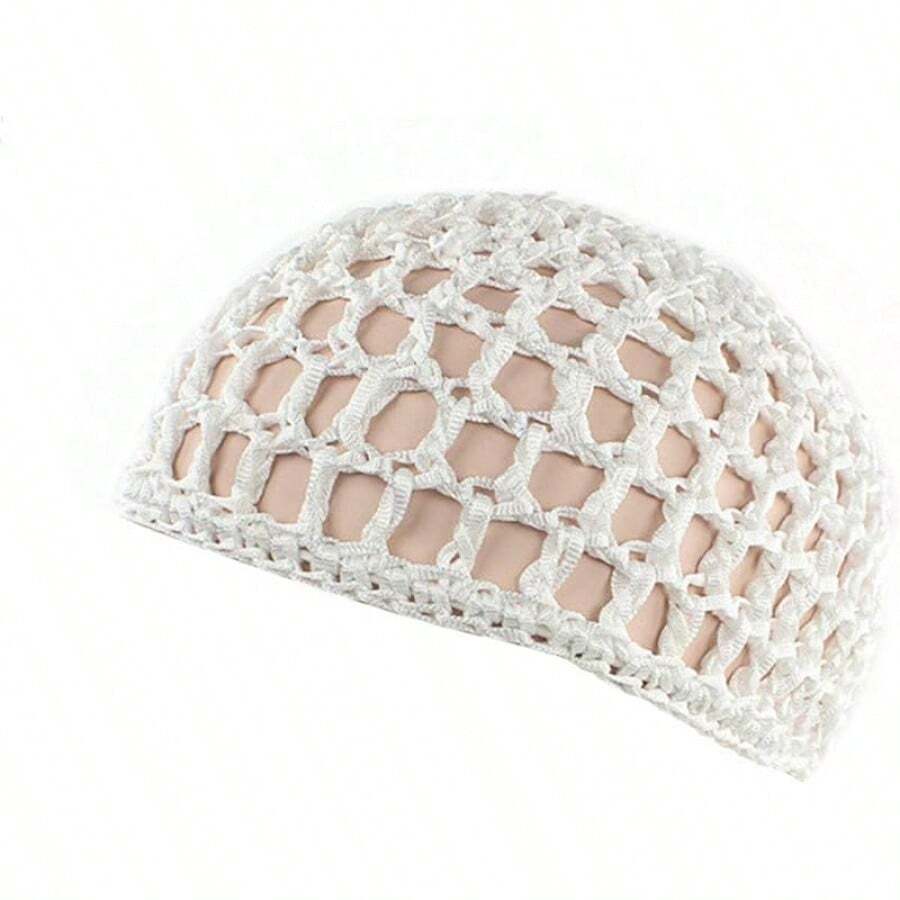 Women Soft Rayon Snood Hat Hair Net Crocheted Hair Net Mix Colorshalloween - 庫菲白色-2件 - 查看 1