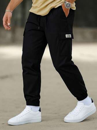 Plus Size Men's Casual Cargo Pants, Comfortable Outdoor Fashion Sportswear Trousers, Autumn/Winter