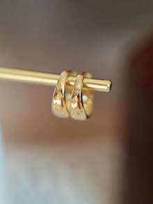 BALMORA 1 对简约奢华 S925 纯银镶锆石耳夹耳环，女士礼物 - 金色 - 查看 8