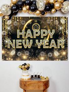 Schwarz-goldenes Feuerwerk zum Neujahr