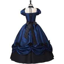 Women's Gothic Victorian Rococo Dress Civil War Southern Belle Tea Party Ball Gown Medieval Evening Dress - Màu xanh lam - Xem 5