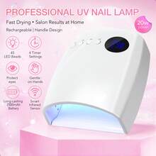 45LEDS Rechargeable UV LED Nail Dryer Removable With Support With LCD Display Convenient Nail Lamp With Handle Used To Quickly Dry All Gel Nail Polish Professional Nail Enhancement Tools