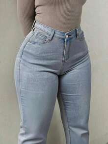 Plus Size Denim Flared Jeans,Elegant,Chic,Formal,Going Out,Fall For Women,Plus Size Jeans,Jeans Plus Size Women,Curve Jeans,Jeans For Women,Jeans,Baggy Jeans,Pants,Cargo Pants,Cowgirl Plus Size,Halloween,Halloween,New Year,Country,Christmas