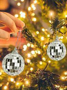 Boule de cristal de Noël, boule de plastique à effet disco, petit miroir réflecteur, pendentif miroir