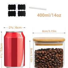 2/4/6 piezas Recipientes de vidrio transparente cuadrados con tapas de bambú, tarros de almacenamiento de alimentos de vidrio borosilicato herméticos, ideales para granos de café, té, hierbas, especias, galletas, granos y legumbres, recipiente multiusos para cocina, comedor, exterior, camping, suministros para cena familiar, suministros para fiesta de Navidad