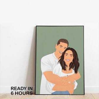 Flat Effect Portrait, Custom Illustration, Personalized Photo, Photo Illustration, Personalized Portrait, Gift For Boyfriend, Gift For Girlfriend