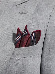 1pc Men's Fashionable Minimalist Striped Pattern Pocket Square Handkerchief, Suit Accessory Suitable For Party, Banquet, And Daily Wear